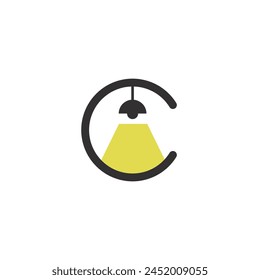 Logo letter C lamp room light with blank background