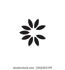 Logo letra C hoja negro minimalista con fondo en blanco