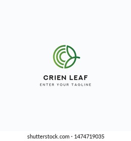 Logo Letter C Leaf, Concept Letter C + Icon Green Leaf.