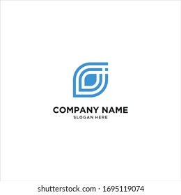 Letra con logotipo C Leaf, letra conceptual C Icono hoja verde