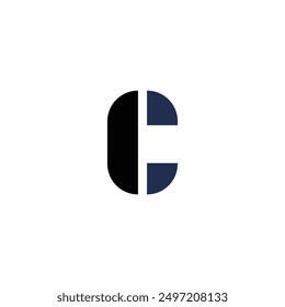 Logotipo letra C diseño simple minimalista con fondo en blanco