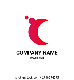 Logo letter "C" moon shape with gradient.C logo vector