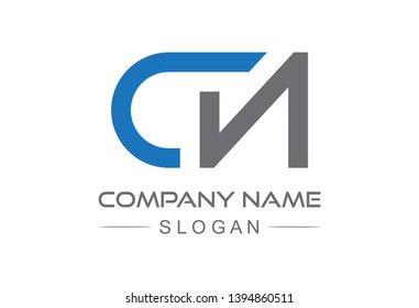 logo letter c and n flat simple