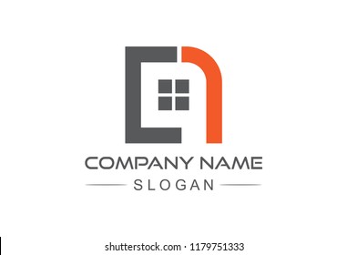logo letter c and n square architecture icon