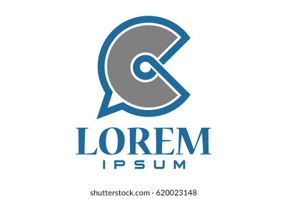 logo letter c outline chat icon