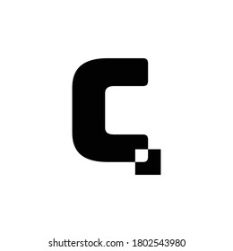 Logo Letter C with pixelate lego effect style vector design.