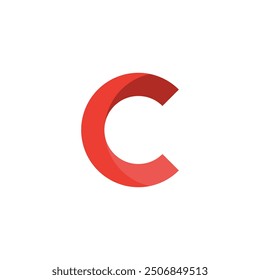 Logo letter C ribbon unique design with blank background