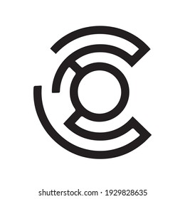 logo with letter c in shape of circular lines