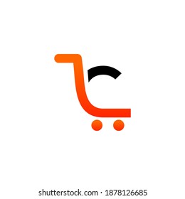 Logo letter C with shopping cart logo design vector