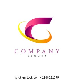 logo letter c, Logo C with a simple display using speed effects