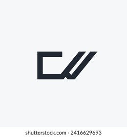 Logo letter C square and checkmark minimalist with blank background