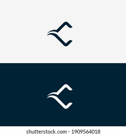 Logo Letter C square, monogram icon initial C.