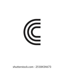 Diseño único de la tira de la letra C del logotipo