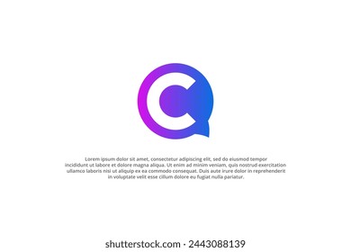 mensaje de chat de charla con letra c del logotipo