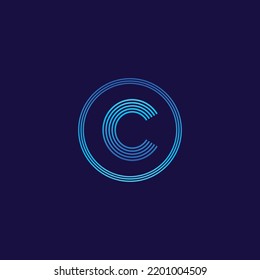 IT logo letter C tech company digital logo