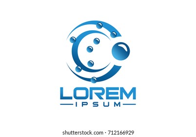 logo letter c water splash drop icon