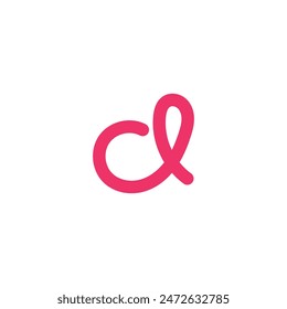 Logo letter CL lowercase design with blank background