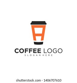LOGO LETTER A COFFEE CUP TEA