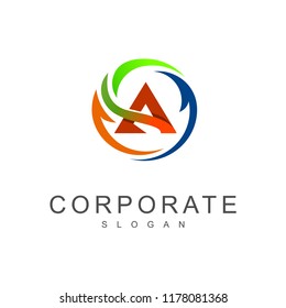 logo letter a and colorful design vector

