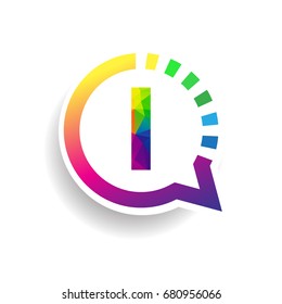 logo I letter colorful on circle chat icon. Vector design for your application or company identity.