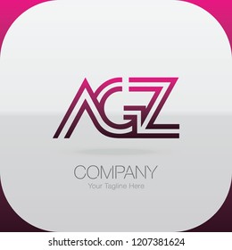 Logo Letter Combinations A, G and Z. 3 letter combinations