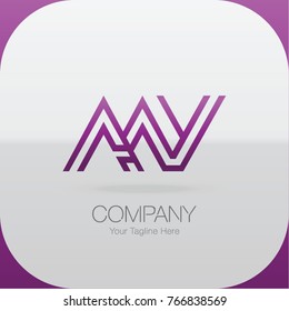 Logo Letter Combinations A, A and V. 3 Letter Combinations