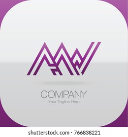 Logo Letter Combinations A, A and W. 3 Letter Combinations