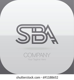 Logo Letter Combinations S, B and A. 3 Letter Logo Combinations 