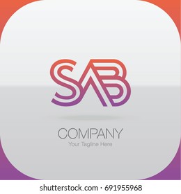 Logo Letter Combinations S, A and B. 3 Letter Logo Combinations 