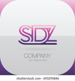 Logo Letter Combinations S, D and Z. 3 letter combinations