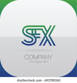 Logo Letter Combinations S, F and X. 3 Letter Logo Combination