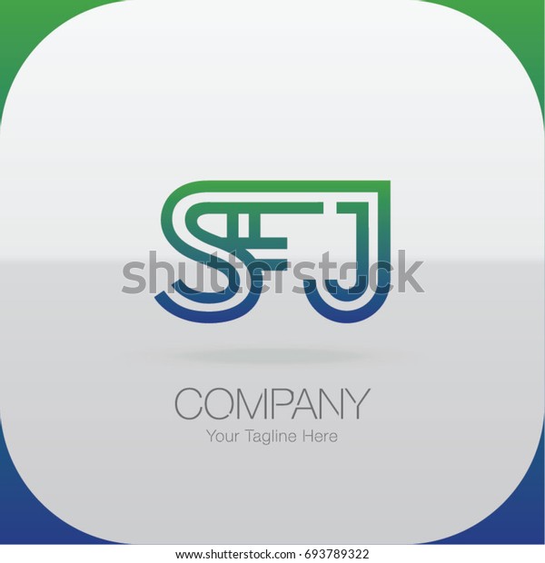 Logo Letter Combinations S F J Stock Vector Royalty Free