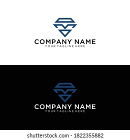 Combinaciones de letras de logotipo S, M y V. 3