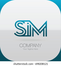 Logo Letter Combinations S, I and M. 3 Letter Combinations