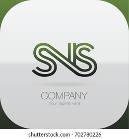 Logo Letter Combinations S, N and S. 3 Letter Combinations