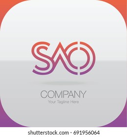 Logo Letter Combinations S, A and O. 3 Letter Logo Combinations 