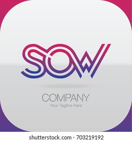 Logo Letter Combinations S, O and W. 3 Letter Combinations
