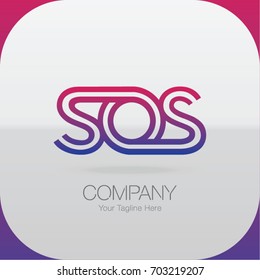 Logo Letter Combinations S, O and S. 3 Letter Combinations