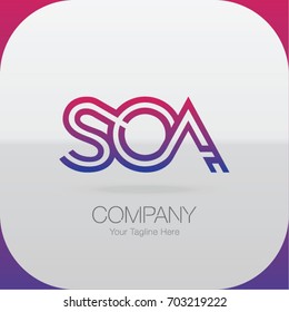 Logo Letter Combinations S, O and A. 3 Letter Combinations