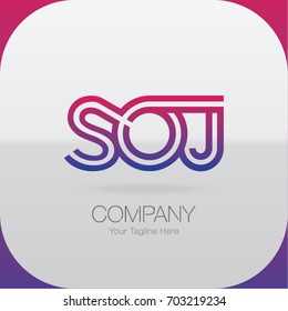 Logo Letter Combinations S, O and J. 3 Letter Combinations