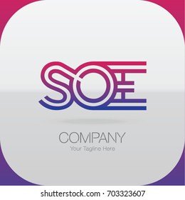 Logo Letter Combinations S, O and E. 3 Letter Combinations