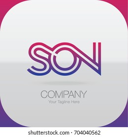 Logo Letter Combinations S, O and N. 3 Letter Combinations