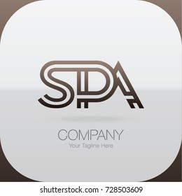 Logo Letter Combinations S, P and A. 3 Letter Combinations