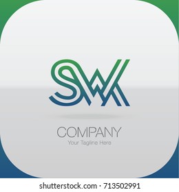 Logo Letter Combinations S, W and K. 3 Letter Combinations