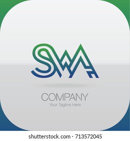 Logo Letter Combinations S, W and A. 3 Letter Combinations