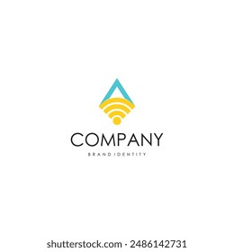 logo with the letter A combined with an icon in the form of Wifi