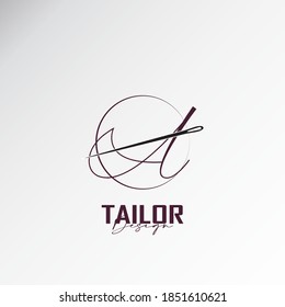 logo letter a combined with sewing needles, simple and elegant logo, this logo is suitable for tailors