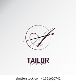 logo letter a combined with sewing needles, simple and elegant logo, this logo is suitable for tailors