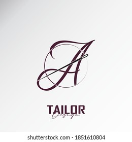 logo letter a combined with sewing needles, simple and elegant logo, this logo is suitable for tailors