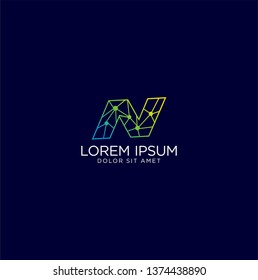 logo with the letter concept N tech